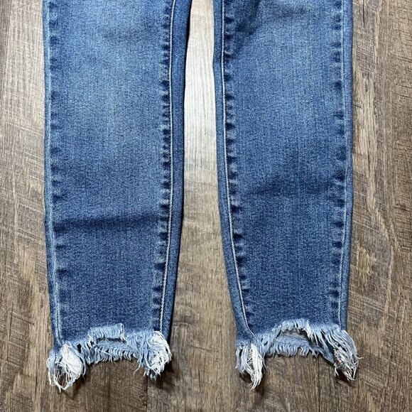 Judy Blue High Rise Raw Hem Skinny Fit Denim Jeans Womens Size 5/27 - Picture 2 of 6